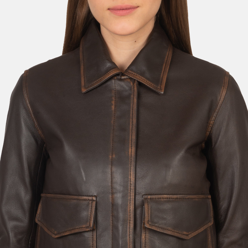 Westa A-2 Brown Leather Bomber Jacket SH513
