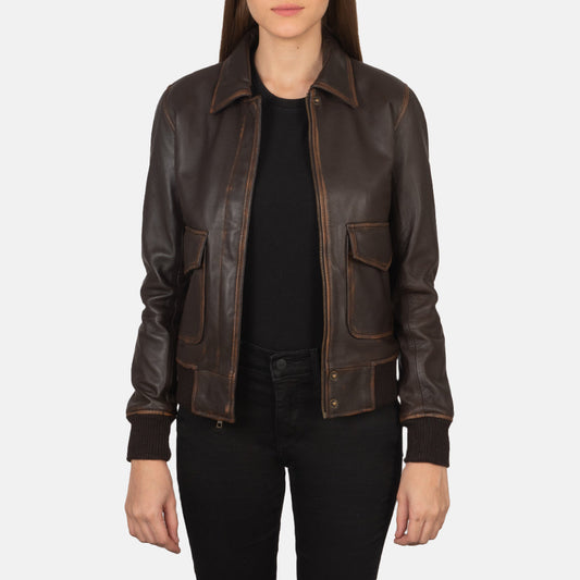 Westa A-2 Brown Leather Bomber Jacket SH513