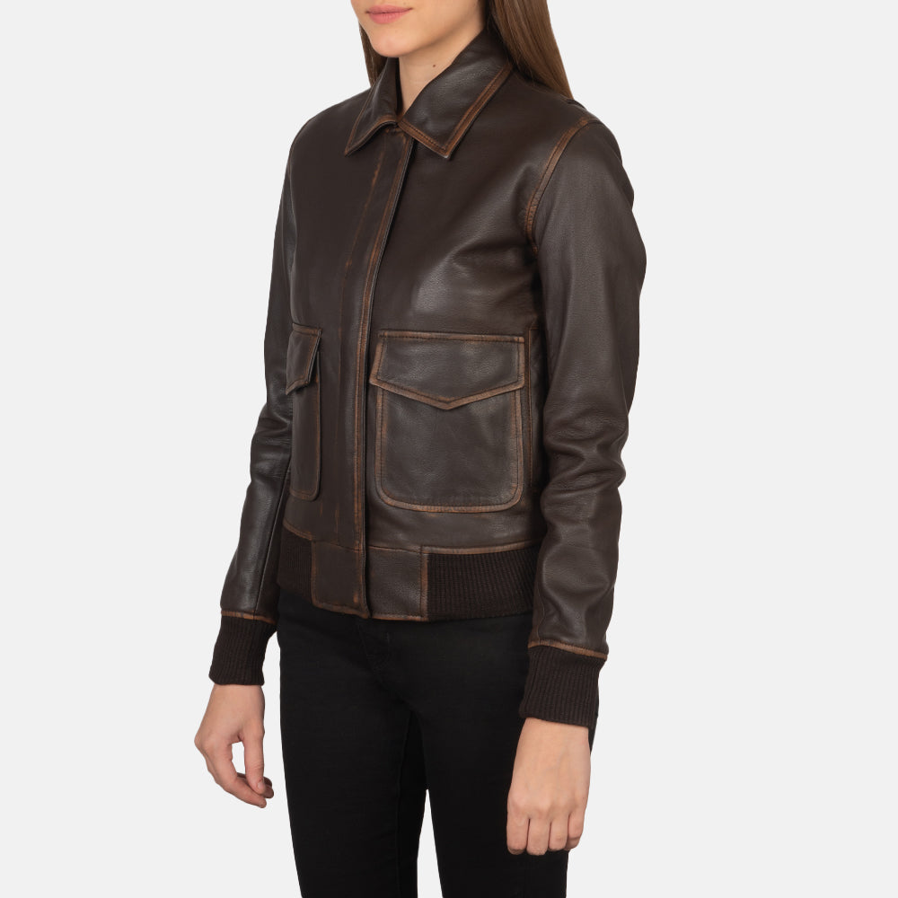 Westa A-2 Brown Leather Bomber Jacket SH513