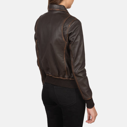 Westa A-2 Brown Leather Bomber Jacket SH513
