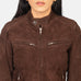 Zenna Mocha Suede Bomber Jacket SH504