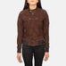 Zenna Mocha Suede Bomber Jacket SH504