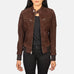 Zenna Mocha Suede Bomber Jacket SH504