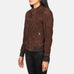 Zenna Mocha Suede Bomber Jacket SH504