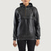 Zest Black Hooded Leather Pullover Jacket SH503