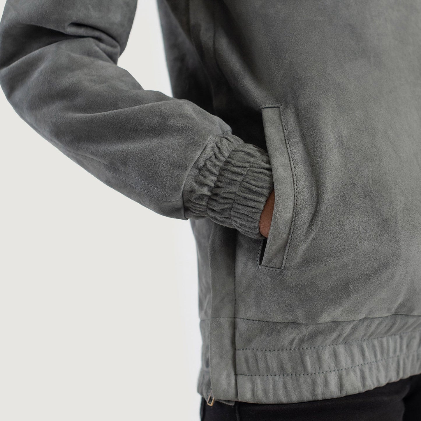 Zest Grey Hooded Suede Pullover Jacket SH500