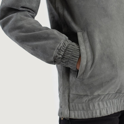 Zest Grey Hooded Suede Pullover Jacket SH500