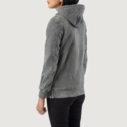Zest Grey Hooded Suede Pullover Jacket SH500
