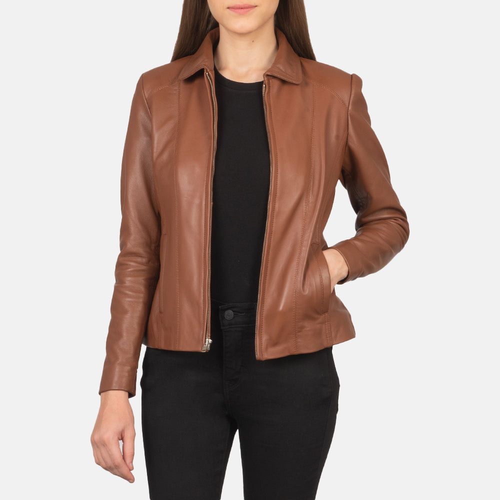 Colette Brown Leather Jacket SH620
