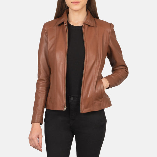 Colette Brown Leather Jacket SH620