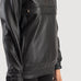 Zest Black Hooded Leather Pullover Jacket SH503